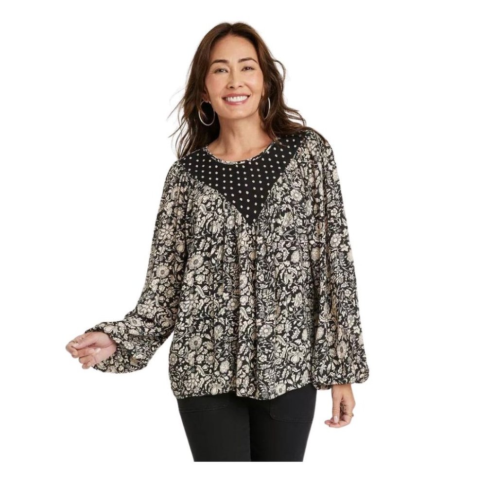 Women's Bishop Long Sleeve Blouse - Knox Rose